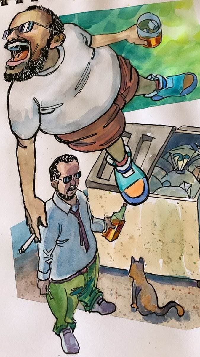Behind the club