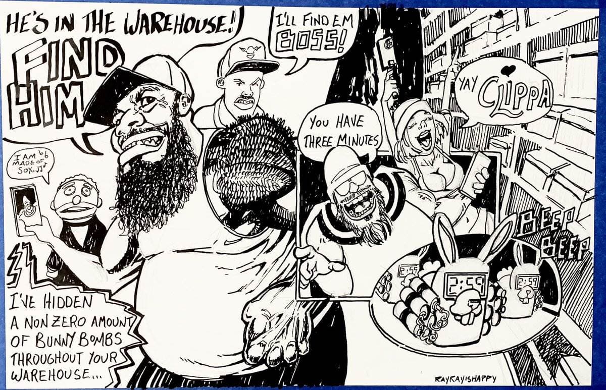 Cartoons, Comicsgate, Eric July — ink cartoon by Ray Patrick