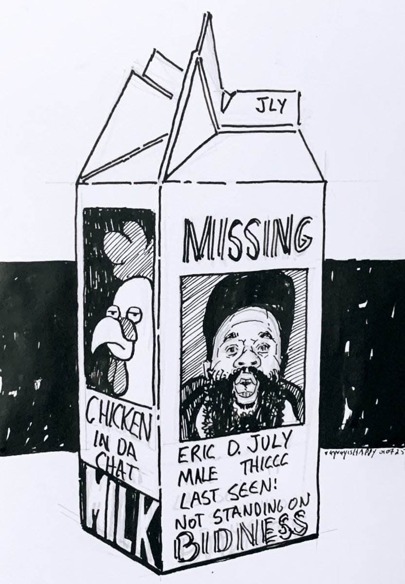 Cartoons, Comicsgate, Eric July — ink cartoon by Ray Patrick