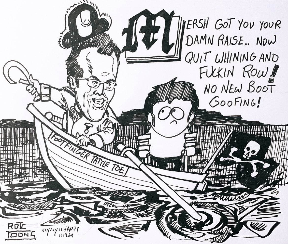 Cartoons, ROTC, Aaron Imholte — ink cartoon by Ray Patrick