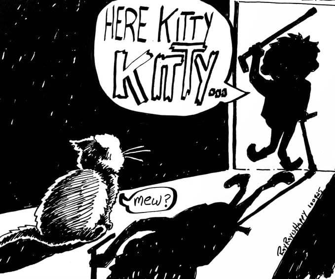 Cartoons, ROTC, Aaron Imholte — ink cartoon by Ray Patrick