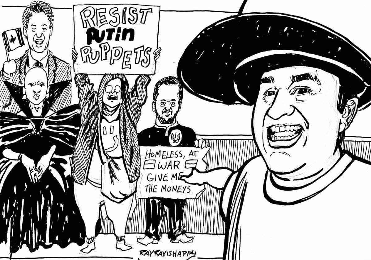 Cartoons, ROTC, Alex Stein — ink cartoon by Ray Patrick