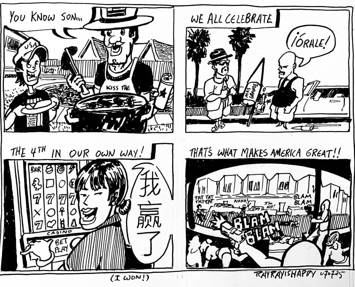 Cartoons, ROTC — ink cartoon by Ray Patrick