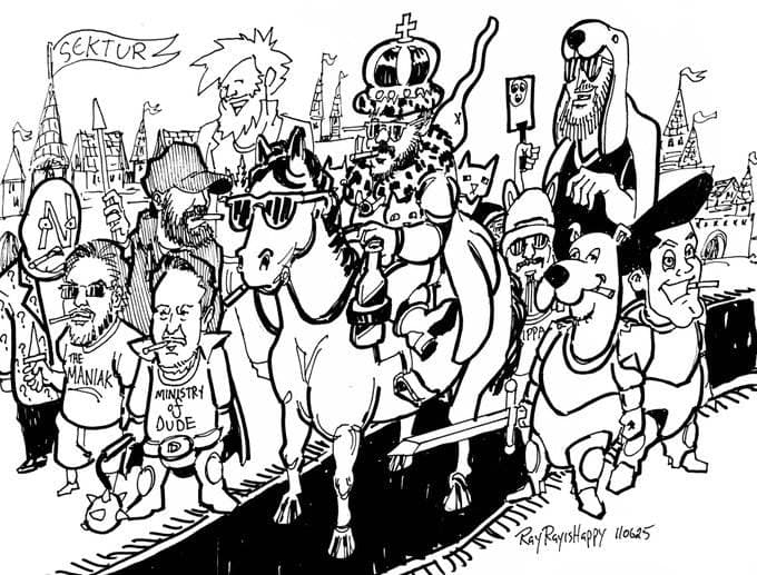 Cartoons, ROTC — ink cartoon by Ray Patrick