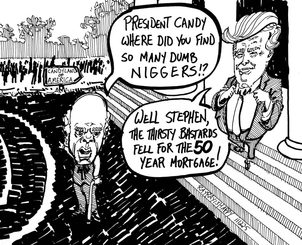 Cartoons, ROTC, Trump — ink cartoon by Ray Patrick