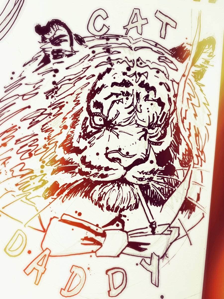 Cat Daddy in red ink
