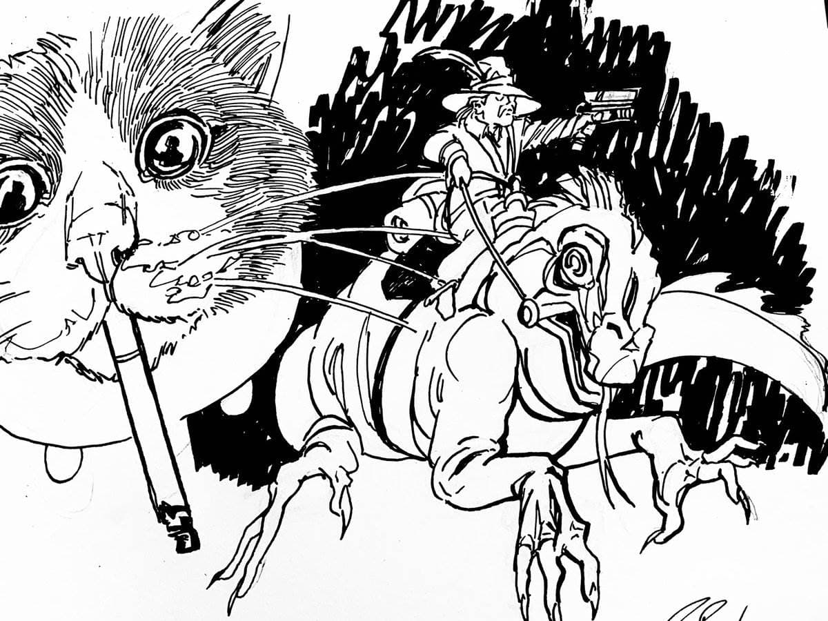 Cat on a smoke break and a Lizard Ranger