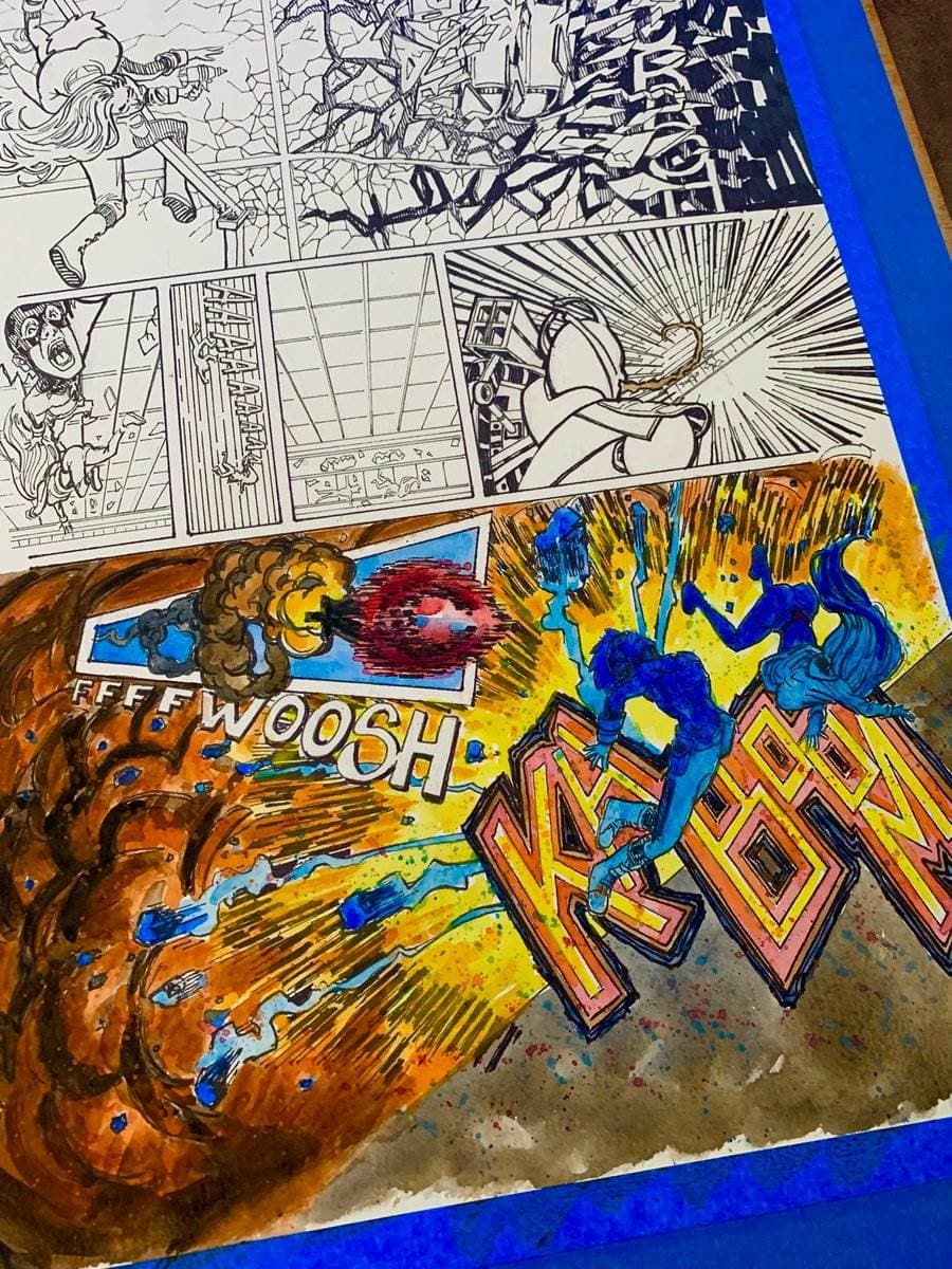 Half inked, half painted