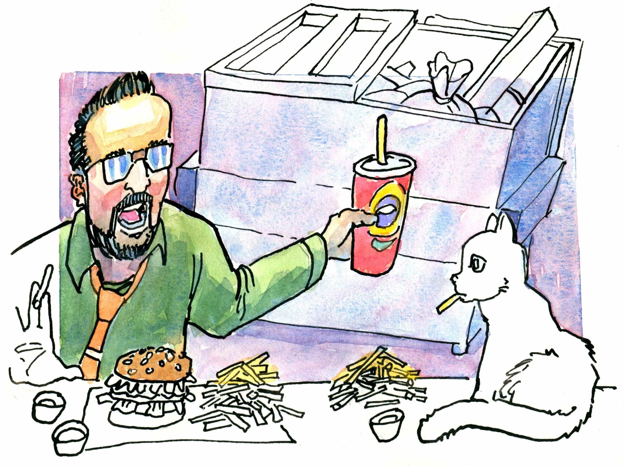 Lunch by the dumpster
