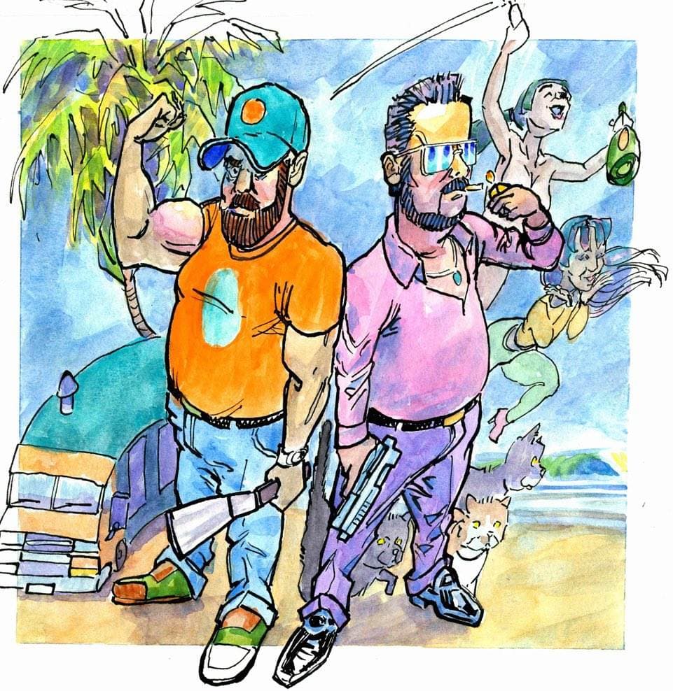 Royce and Mersh on the beach