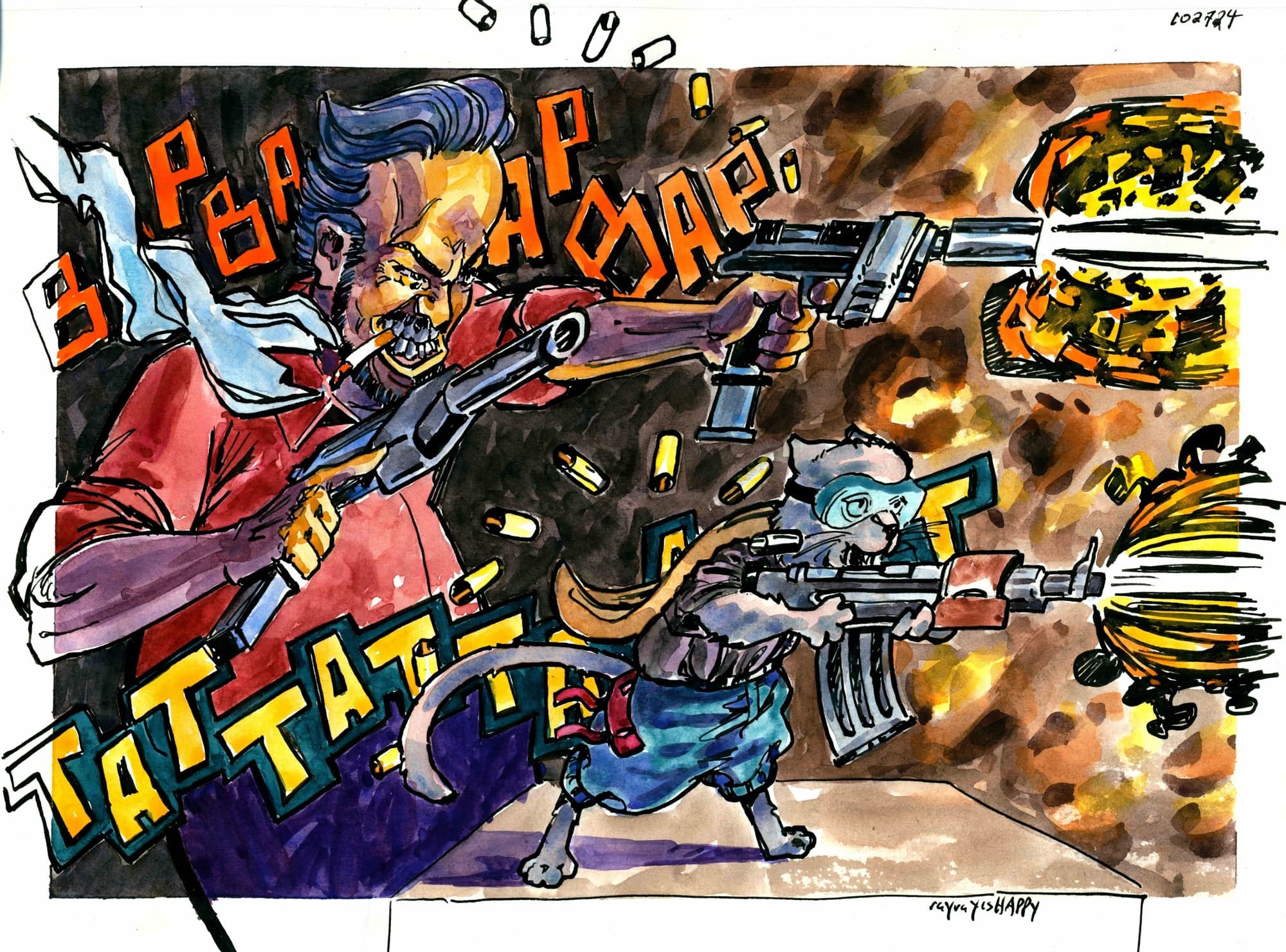 Shoot out, in colour