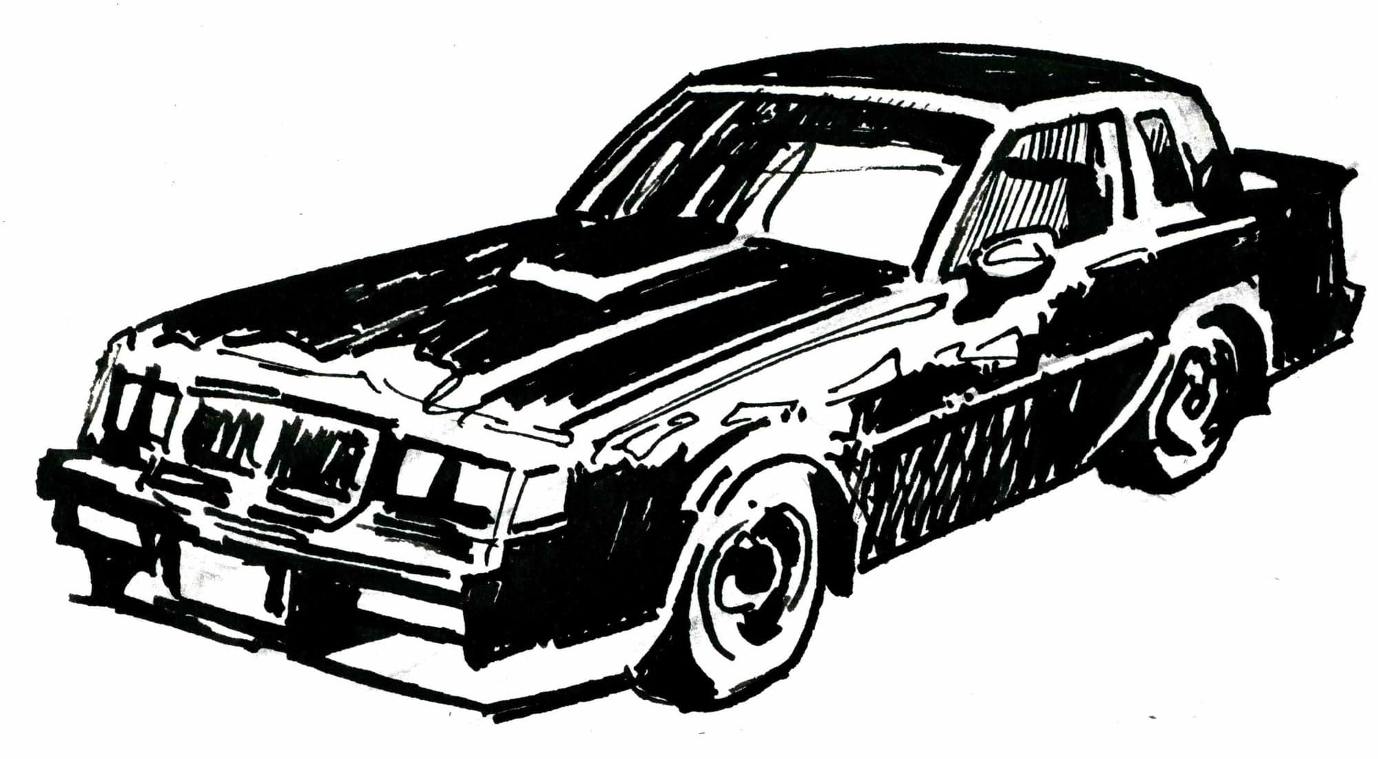 The Buick, inked