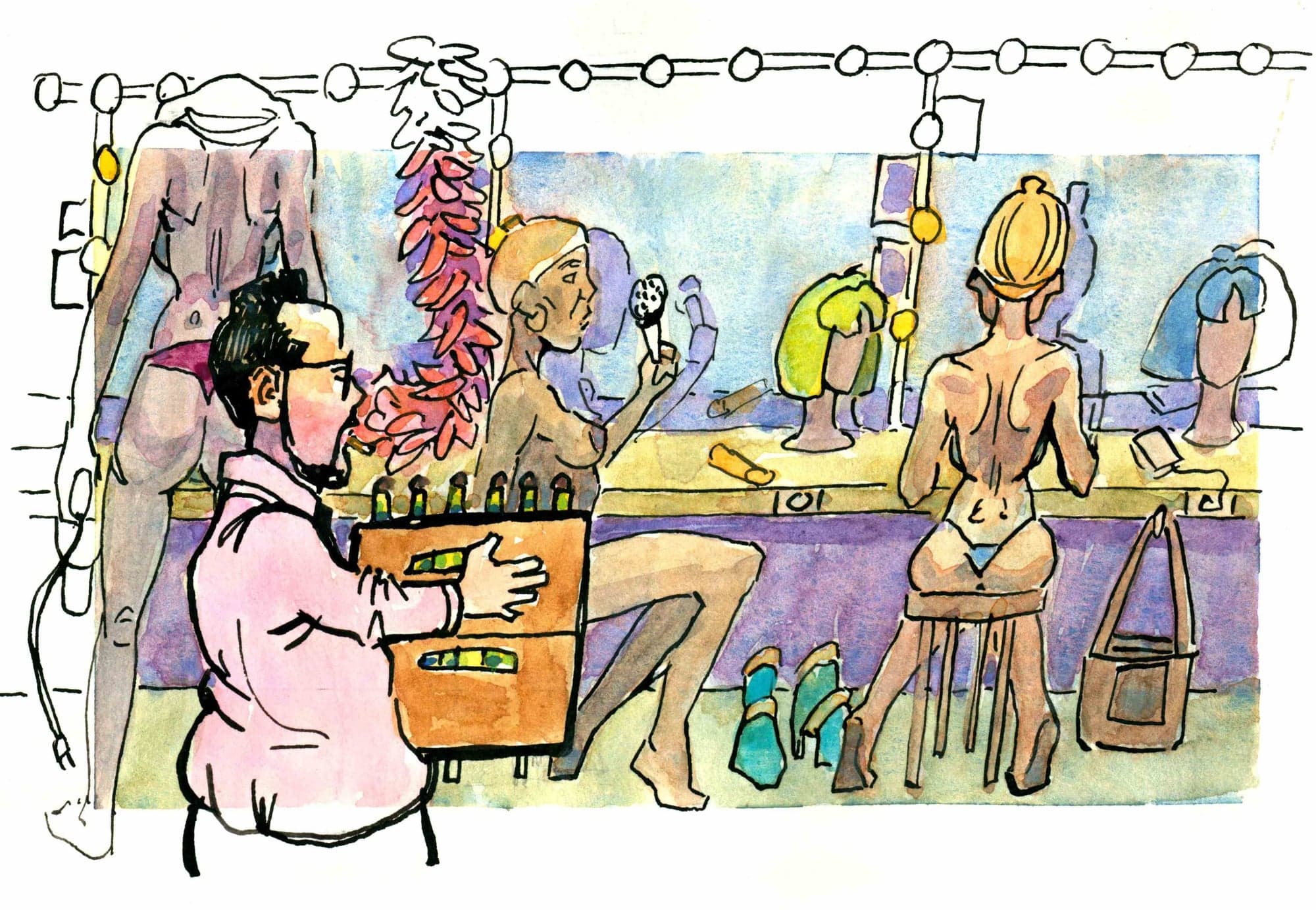The dressing room