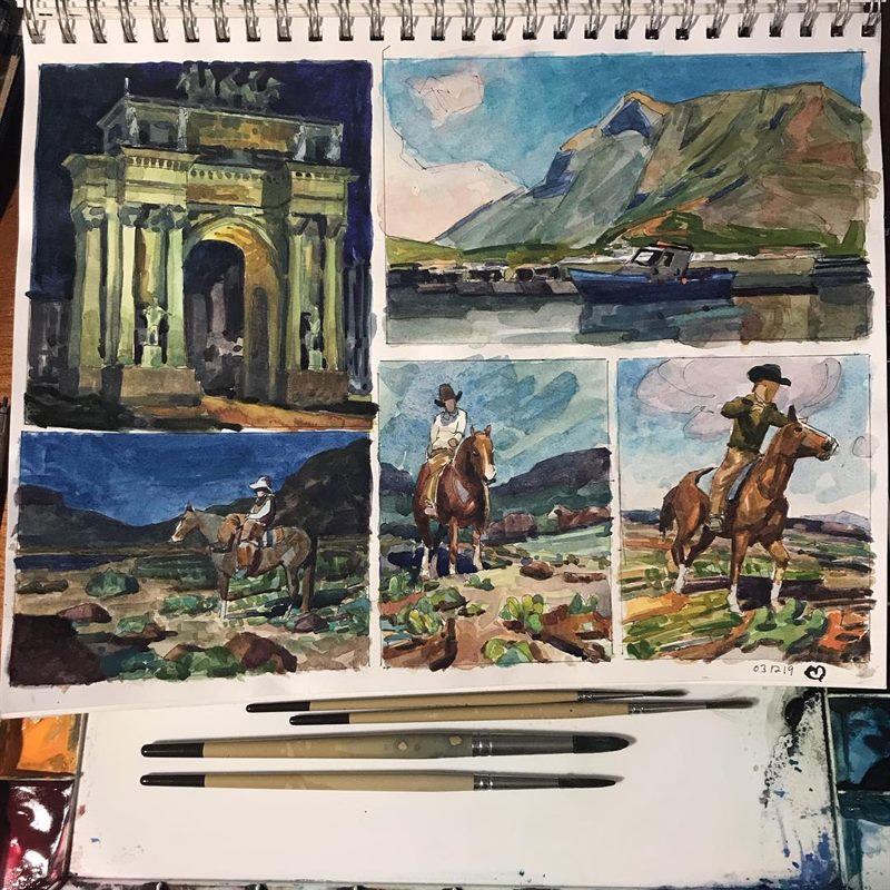 Landscapes, Animals, Architecture — watercolor painting by Ray Patrick
