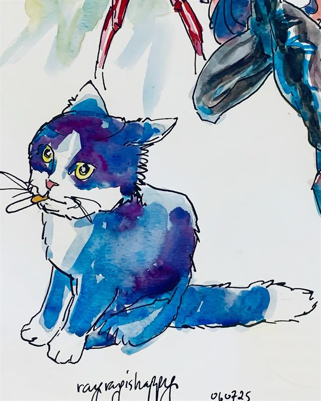 Cats, Animals — watercolor painting by Ray Patrick