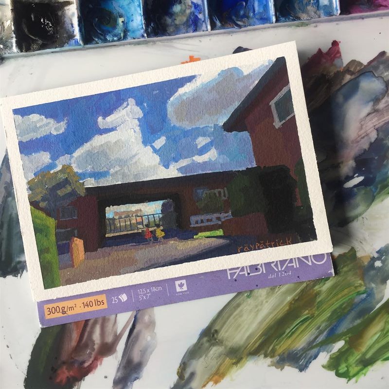 Landscapes, Fashion, Architecture — gouache painting by Ray Patrick