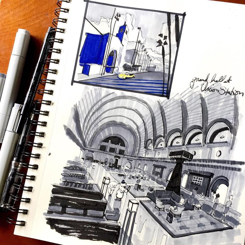 Architecture — ink drawing by Ray Patrick