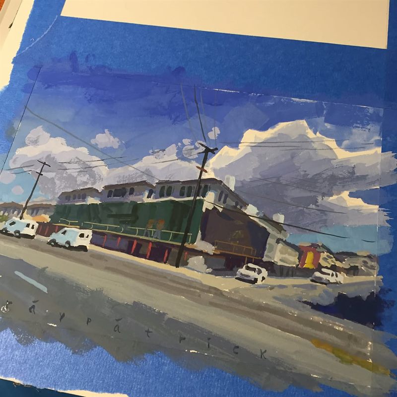 Landscapes, Architecture — gouache painting by Ray Patrick
