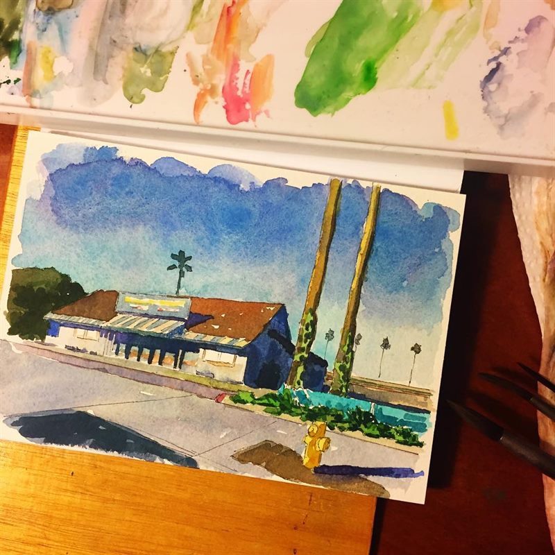 Landscapes, Architecture — watercolor painting by Ray Patrick