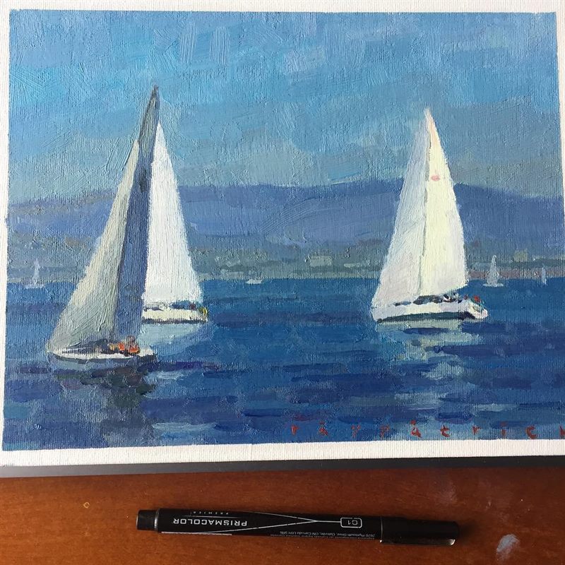 Seascapes, Boats — oil painting by Ray Patrick