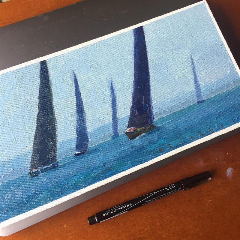 Seascapes, Boats — oil painting by Ray Patrick