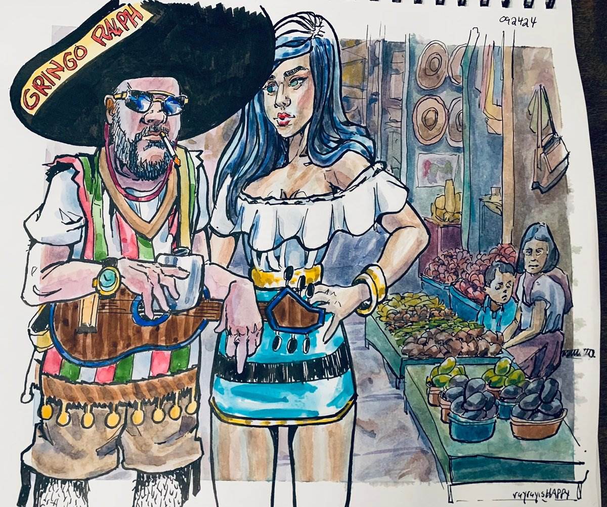 Cartoons — watercolor cartoon by Ray Patrick