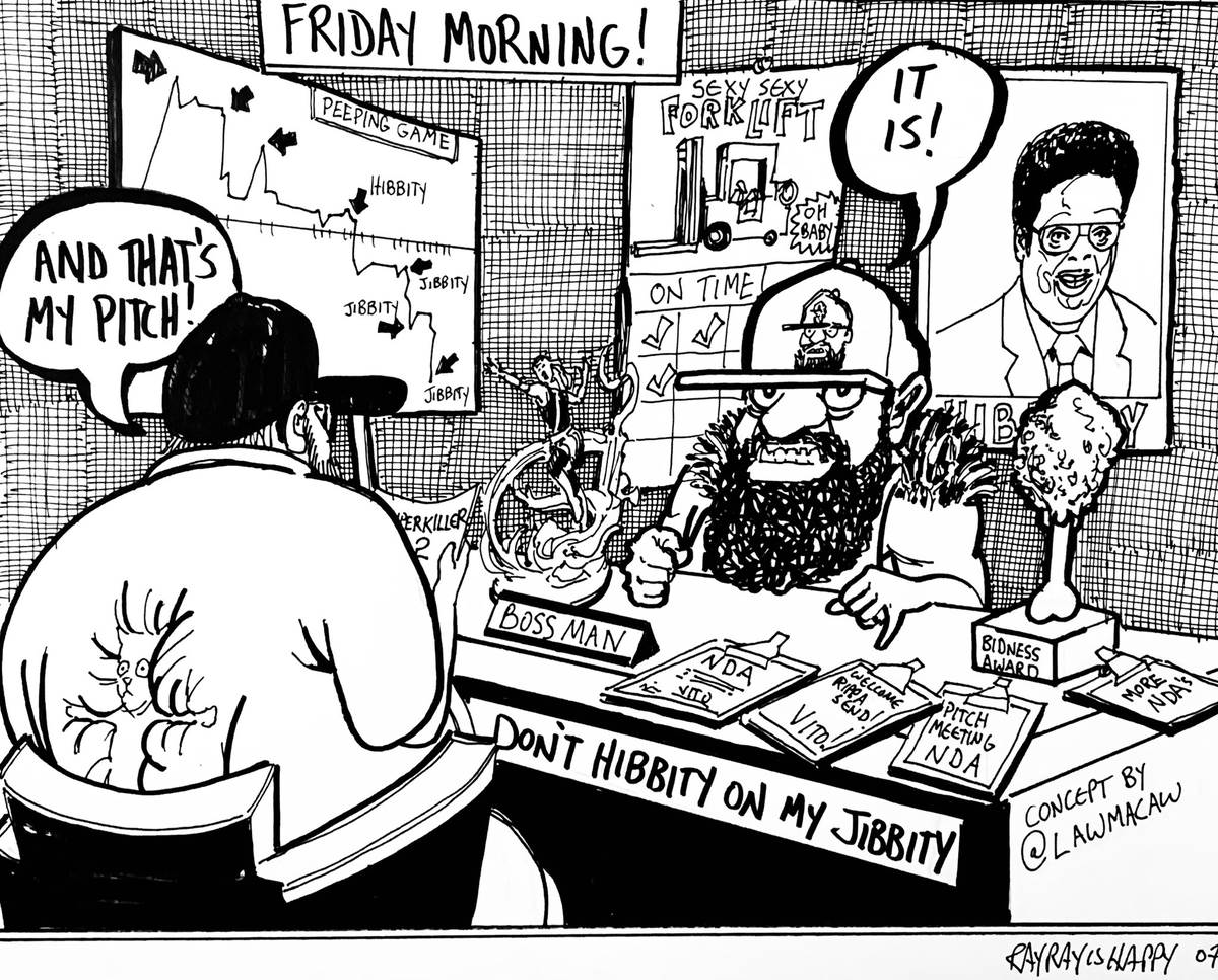 Cartoons, Comicsgate, Vito — ink cartoon by Ray Patrick