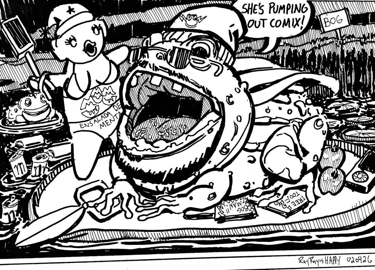 Cartoons, Comicsgate, FROG TONY — ink cartoon by Ray Patrick