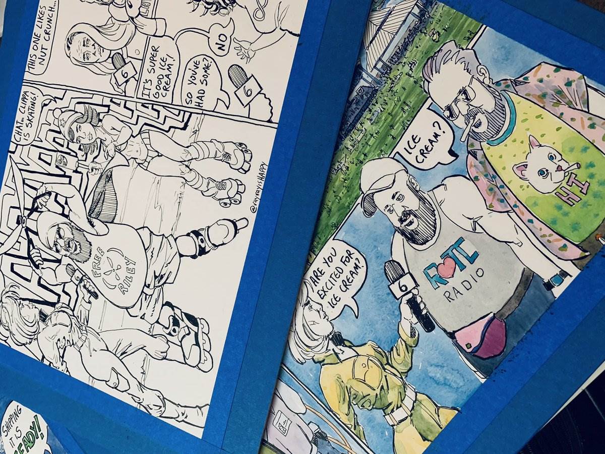 Comic pages, inked and painted, 2024 — picture by Ray Patrick