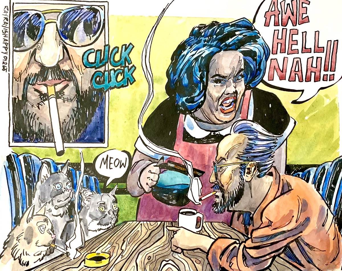 Comics — watercolor cartoon by Ray Patrick