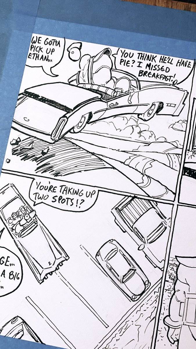 D Tractor, page 10 inks — two parking spots, 2024 — photograph by Ray Patrick