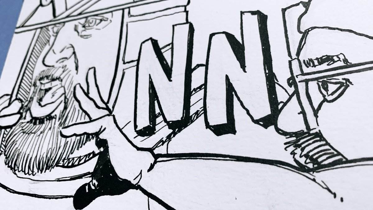 D Tractor, page 12 inks — Ethan and Clippa, 2024 — picture by Ray Patrick