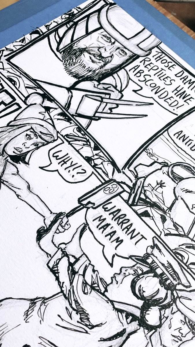 D Tractor, page 23 inks — the arrest, 2024 — picture by Ray Patrick