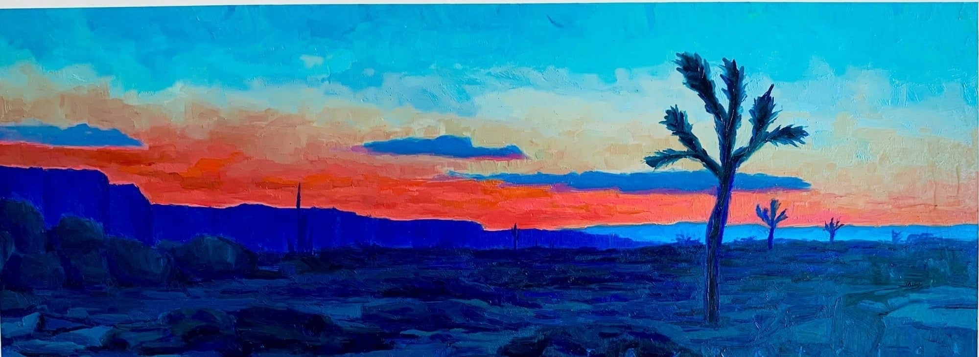 Desert Joshua Tree Twilight, 2026 — oil painting by Ray Patrick