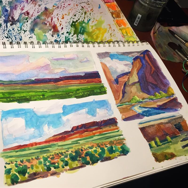 Landscapes, Desert — watercolor painting by Ray Patrick