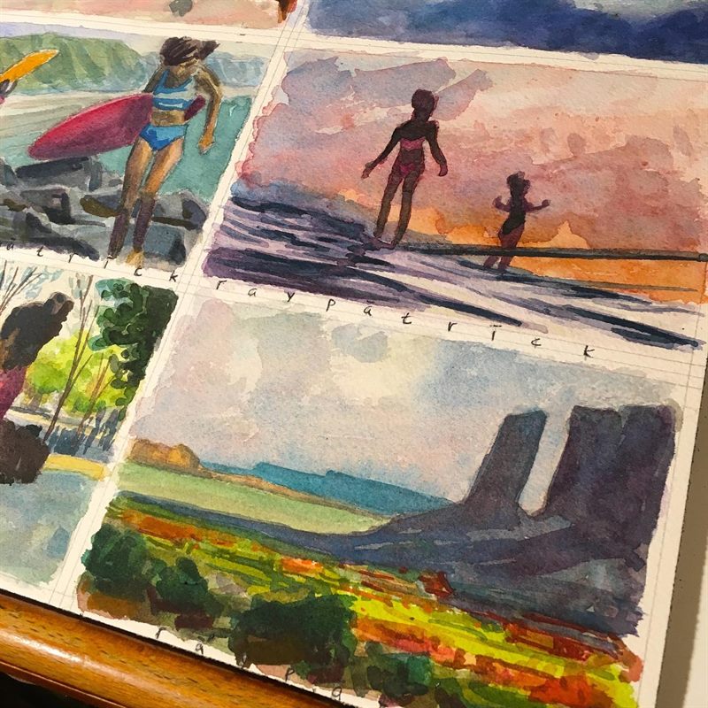 Landscapes, Desert — watercolor painting by Ray Patrick