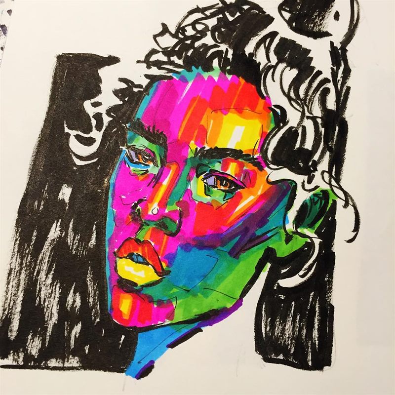 Portraits, Fashion — marker drawing by Ray Patrick