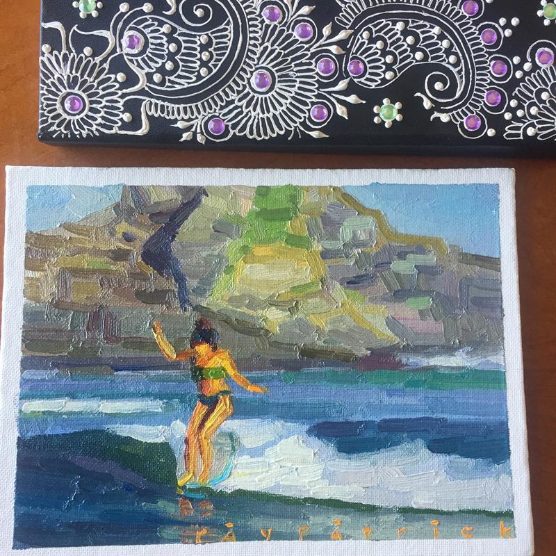 Seascapes, Fashion, Surfing — oil painting by Ray Patrick