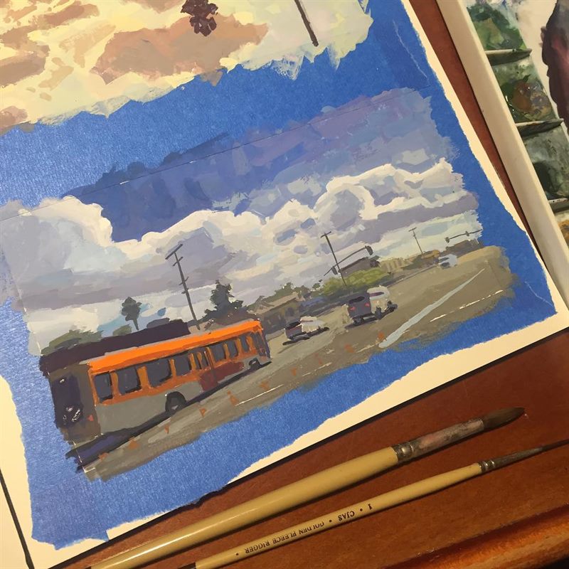 Landscapes — gouache painting by Ray Patrick