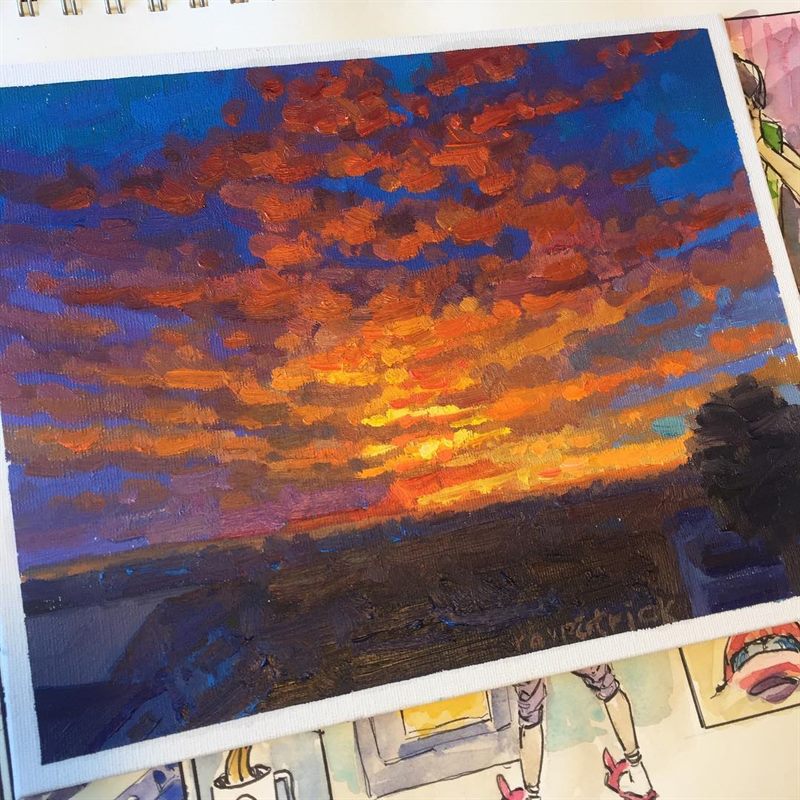 Landscapes, Sunsets — oil painting by Ray Patrick