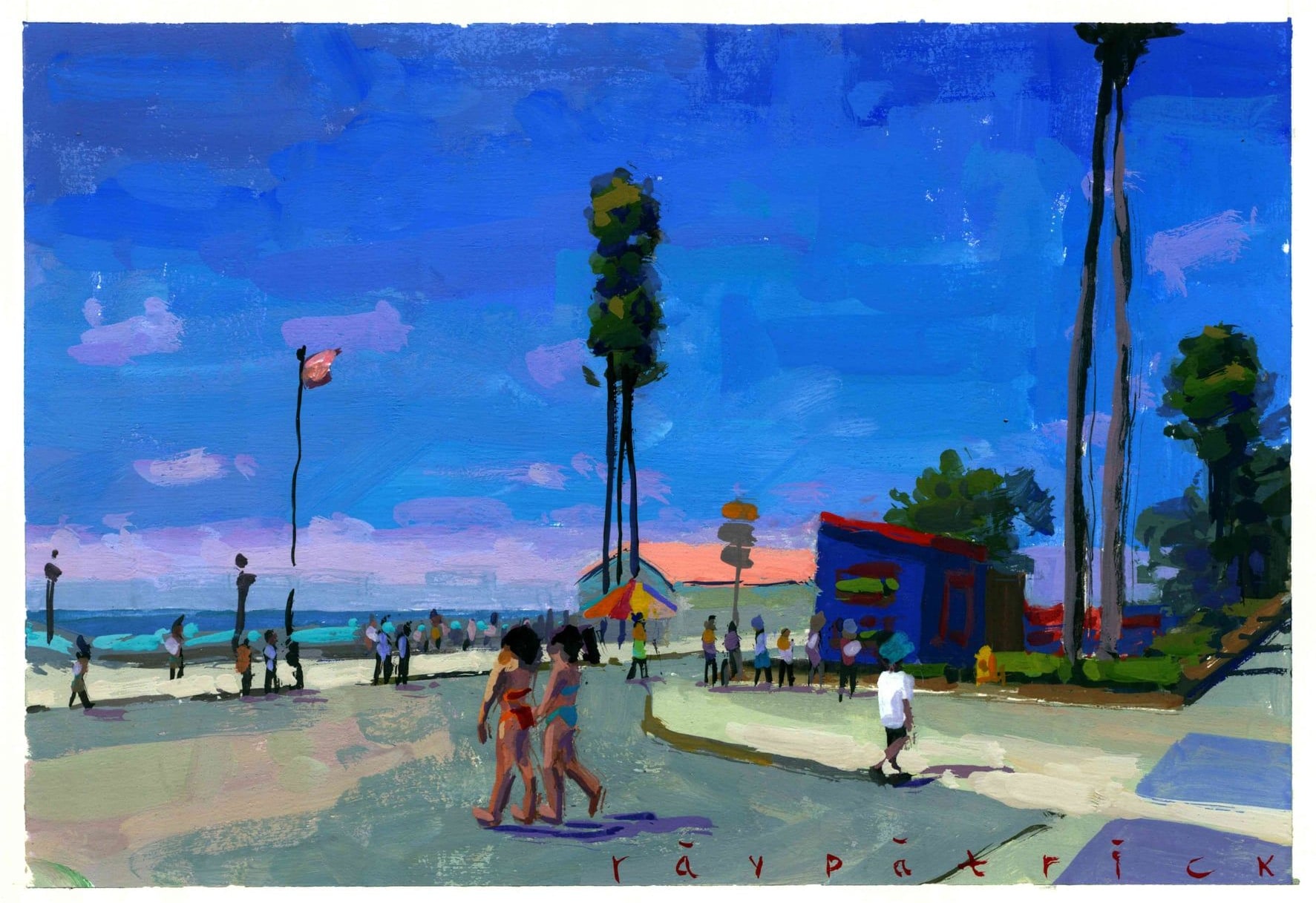 Manhattan Beach Ice Cream, 2026 — gouache painting by Ray Patrick