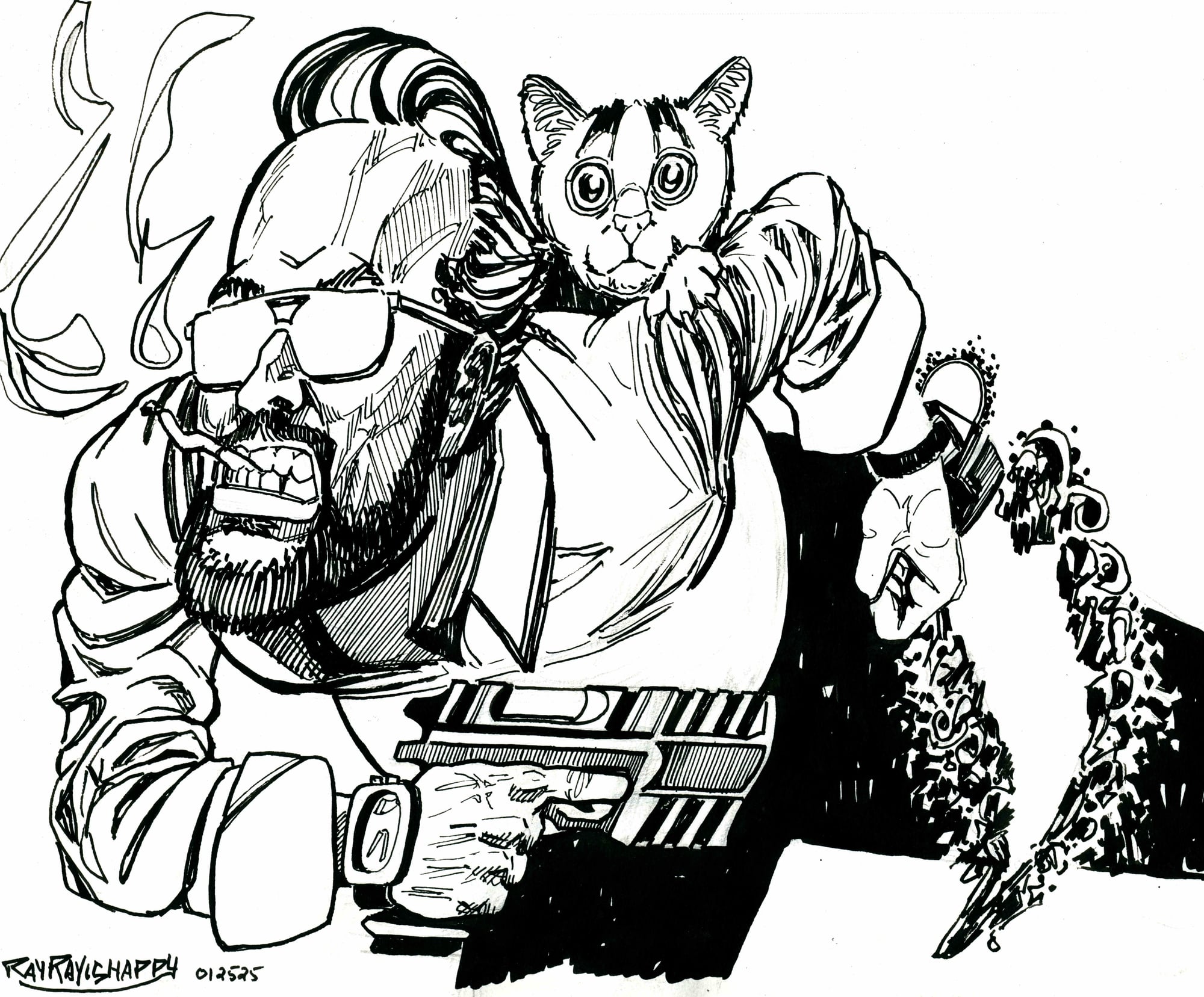 Over the hedge, 2026 — ink cartoon by Ray Patrick