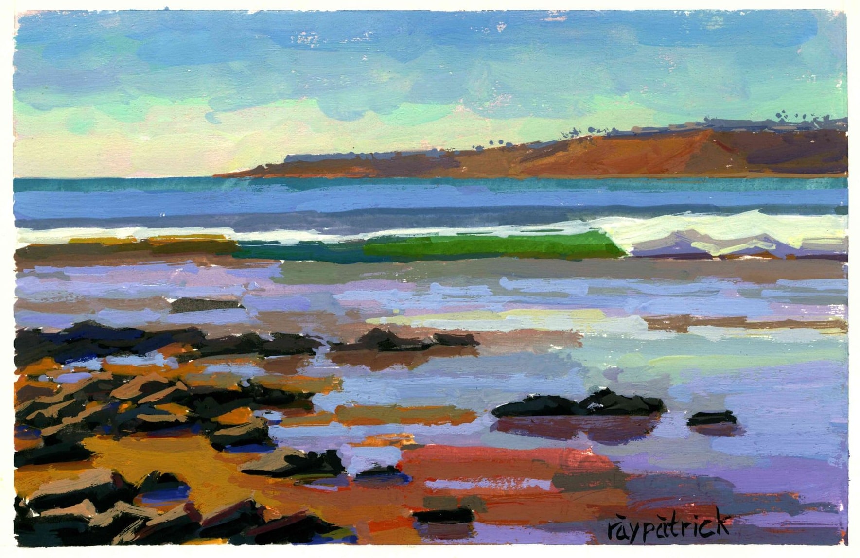 Palos Verdes Beach, 2026 — gouache painting by Ray Patrick