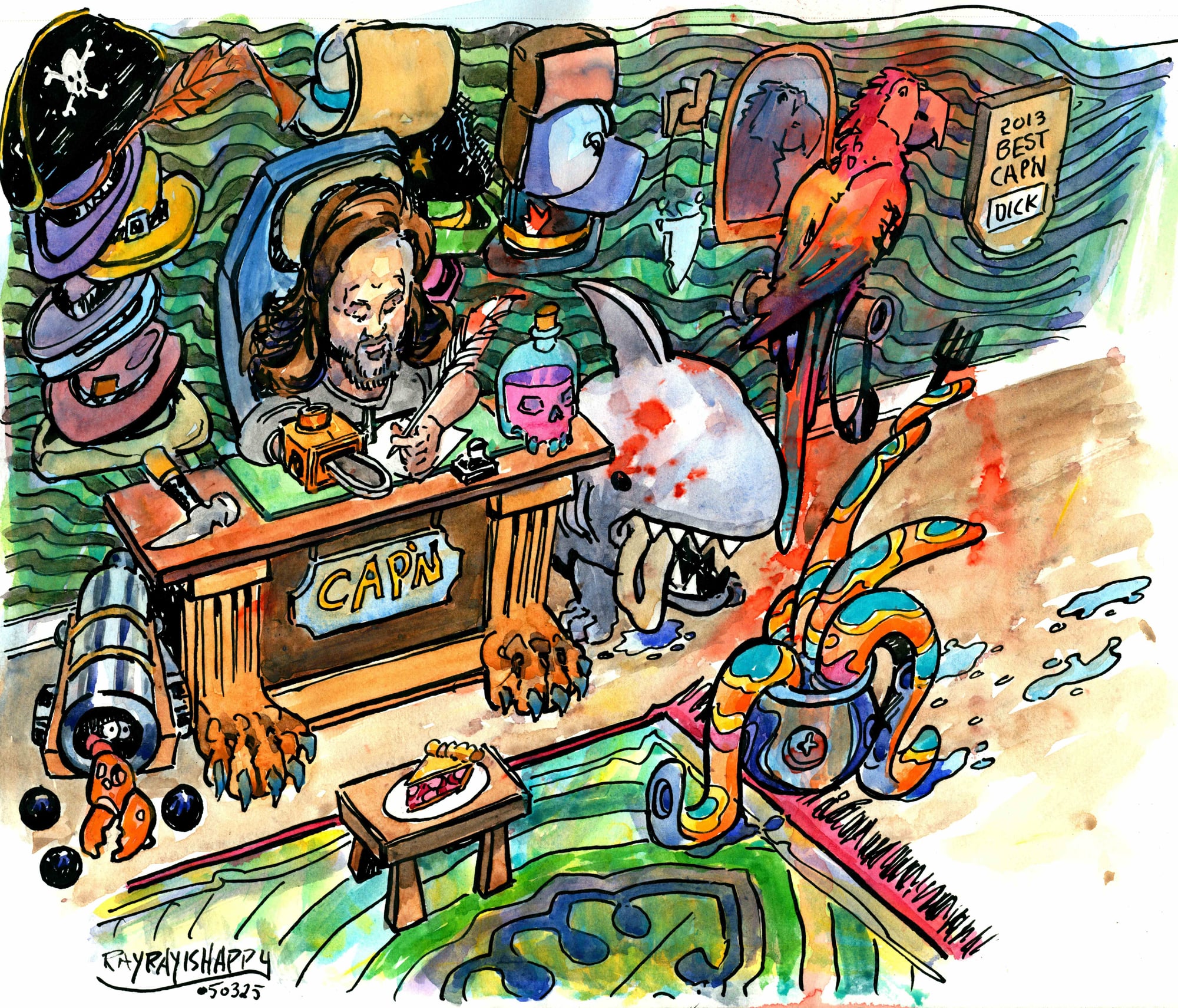 pirate dick 2_8, 2026 — watercolor painting by Ray Patrick