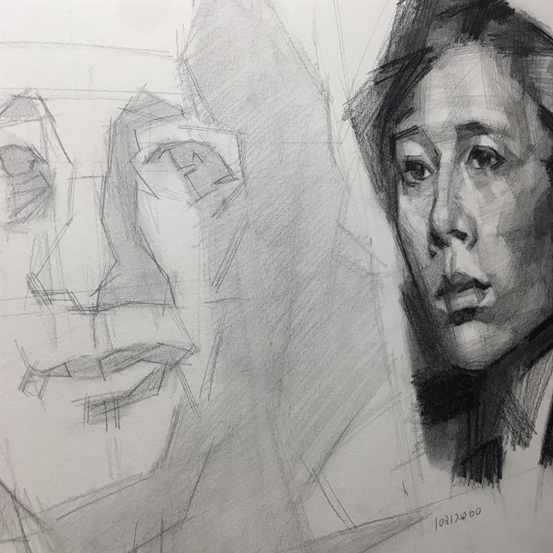 Portraits — pencil drawing by Ray Patrick