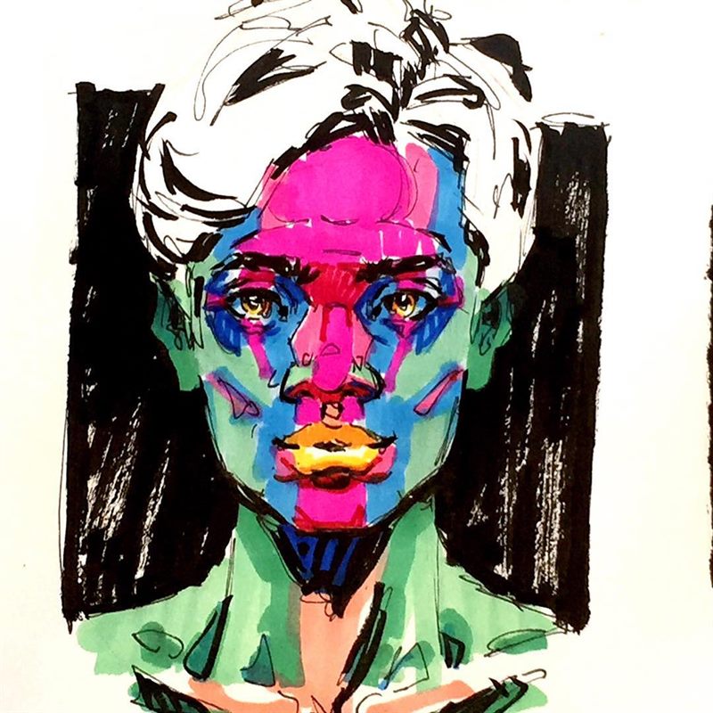 Portraits — marker drawing by Ray Patrick
