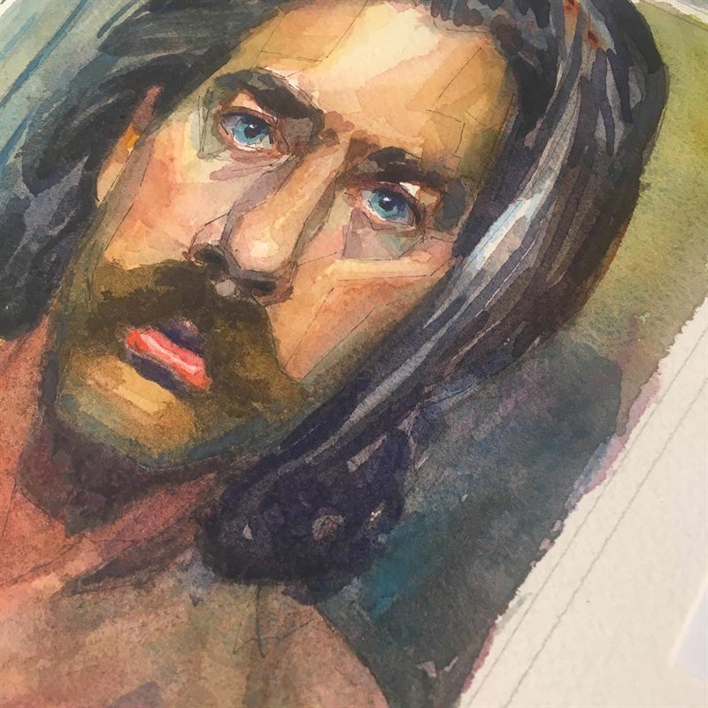 Portraits, Ray — watercolor painting by Ray Patrick