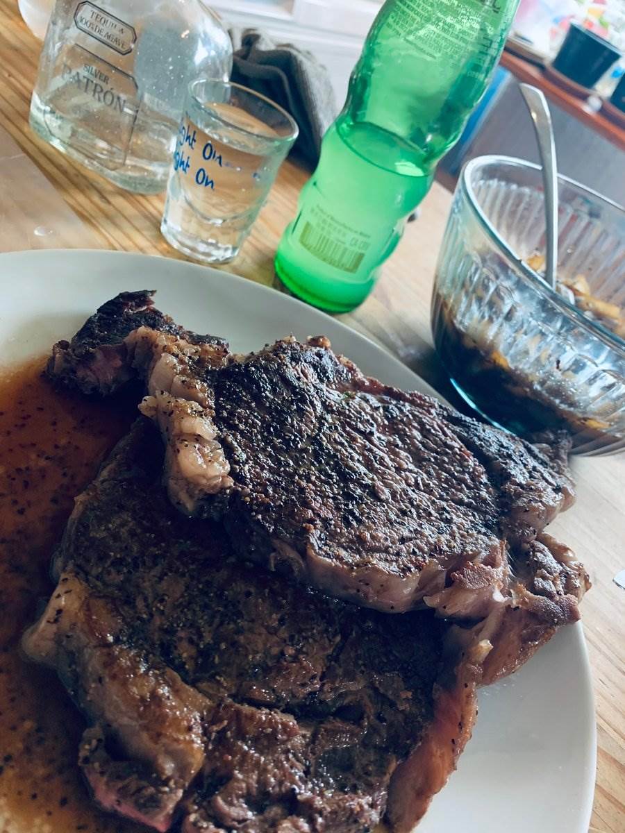 Ribeye with fried onions and soy au jus, 2024 — photograph by Ray Patrick