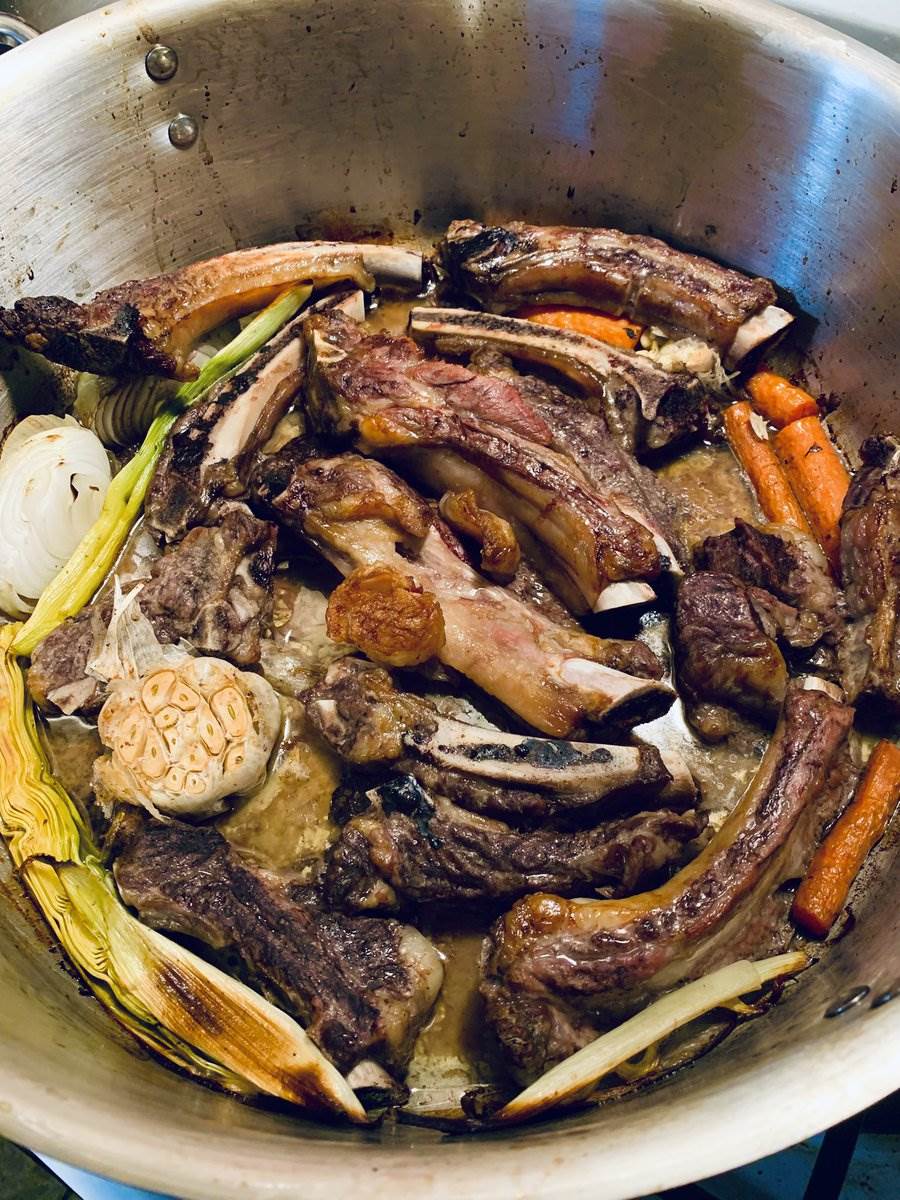 Roasted bones and vegetables for the second batch, 2025 — photograph by Ray Patrick