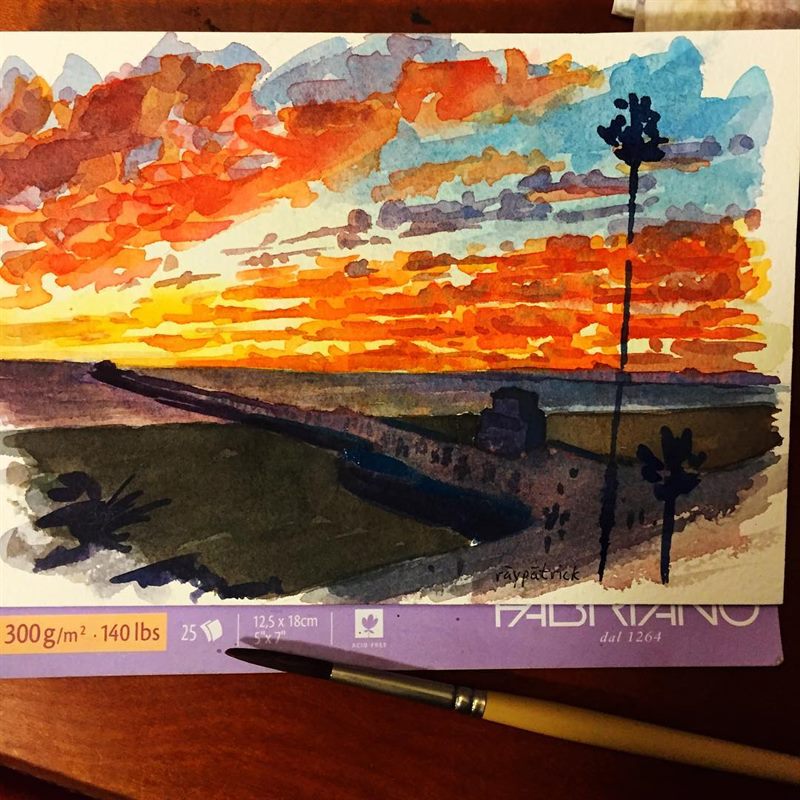 Sunsets, Seascapes — watercolor painting by Ray Patrick